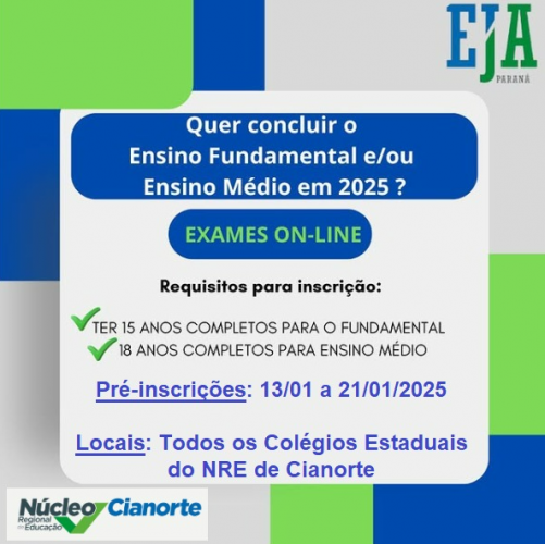 Exames Online da EJA